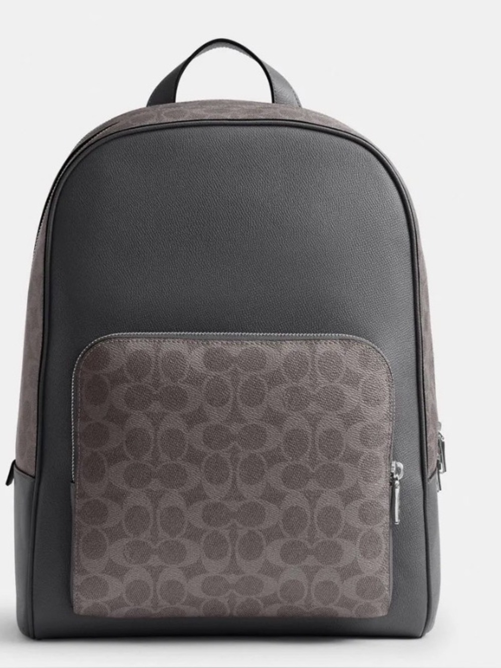 Coach Wade Logo Jacquard Canvas & Leather Backpack Grey Signature BNWT